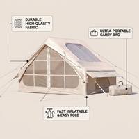 Tente de camping gonflable sans poteaux avec fenêtre de toit, abri imperméable et coupe-vent pour un glamping de luxe en plein air