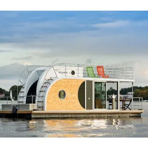 Maison flottante pour la mer, hôtel flottant, Restaurant, maison préfabriquée, conteneur modulaire, maison, bateau