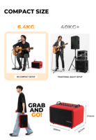 Massfun M3 Multifunktionales Tragbares PA-Lautsprechersystem 120W Nennleistung 200W Spitzenleistung Neodym-Busking-Lautsprecher