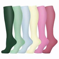 Chaussettes de compression antidérapantes en tricot pour hommes et femmes, soutien thrombose, récupération, course, voyage, ski, avec manchette de maintien