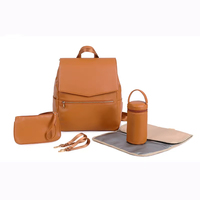 Sac à dos multifonctionnel élégant en cuir végétalien imperméable à l'eau maman papa voyage sac de maternité sacs pour bébés pour les soins des nourrissons