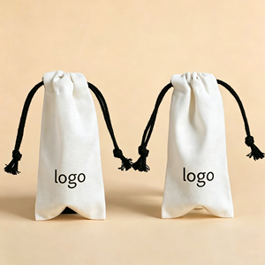 Wholesale Promotional Organic Cotton Drawstring Jewelry Pouch with Screen Printed Logo - Product Image 3