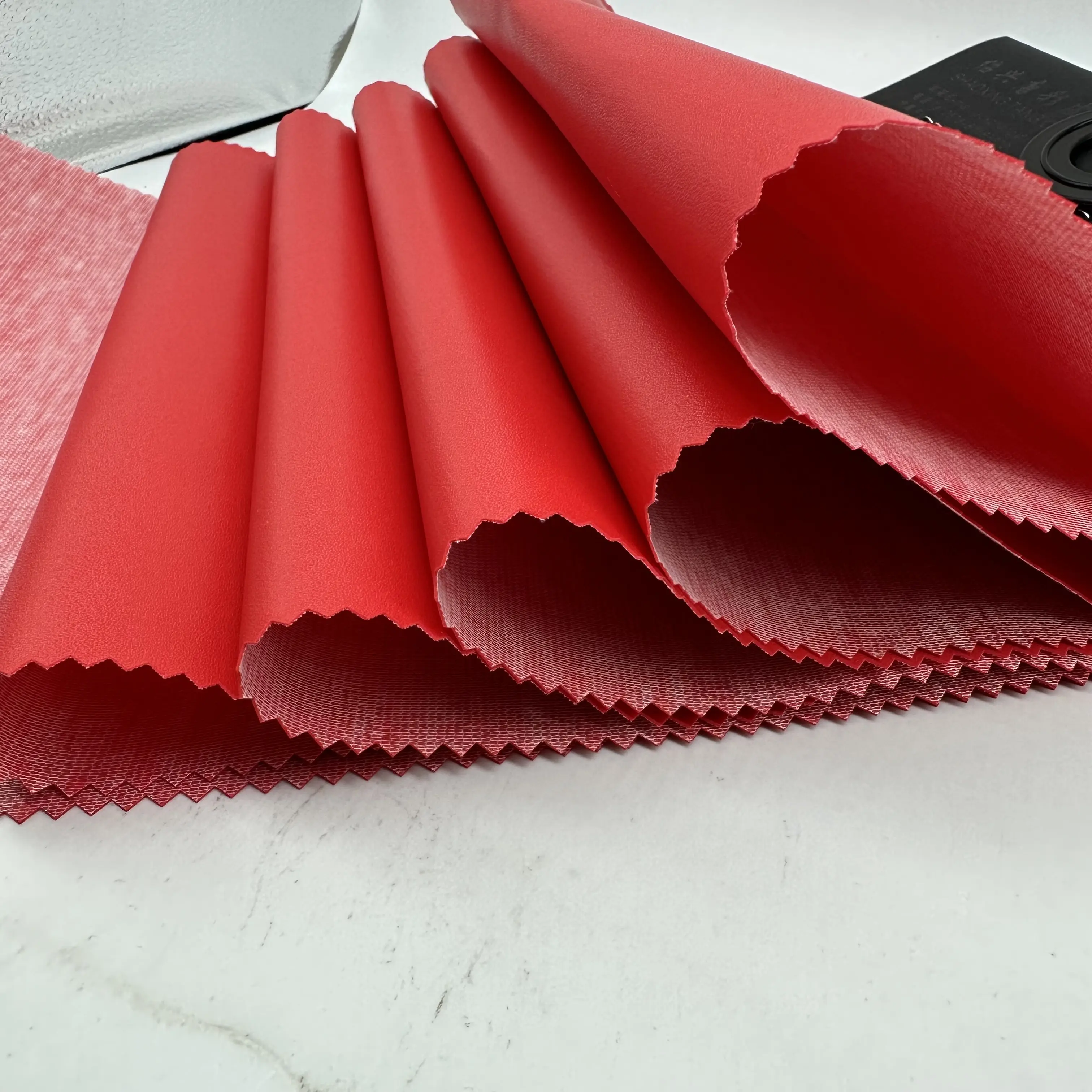 Stock Solid Red Color PVC Vinyl Synthetic Leather 0.5MM Thickness Leather Fabric for Sofa Car Seat