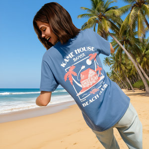 Camiseta Kame House Beach Club Azul Unisex Ropa Promocional - Product Image 3