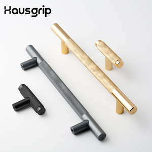 Hausgrip Hardware Textured Aluminum Alloy Handles, High Quality Wardrobe Cabinet Drawer <strong>Door</strong> Pulls <strong>Knobs</strong> Furniture Handle - Product Image 2