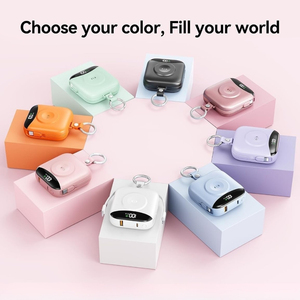 Porte-clés avec <span class=keywords><strong>batterie</strong></span> intégrée 10000mAh, câbles intégrés, écran LED, chargeur portable 22.5W, charge rapide <span class=keywords><strong>pour</strong></span> téléphone, montre, voyage - Product Image 2
