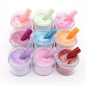 Ellis nail art designs glitters nail acrylic powder and dipping powder 2 in 1 for dipping