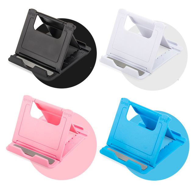 Cheapest Portable Universal Desktop Phone Tablet Kickstand Simple Folding Lazy Desktop Phone Stand Plastic Holder