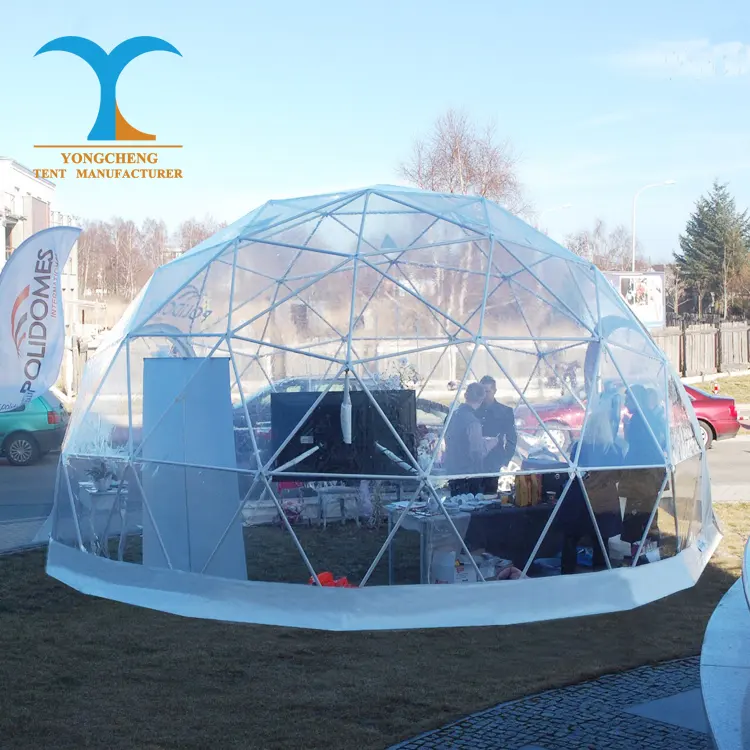 خيمة شفافة على هيئة قبّة التخييم في الهواء الطلق مقاوم للماء مع الحمام الجيوديسية خيمة المنبثقة خيمة فقاعية الشكل pvc