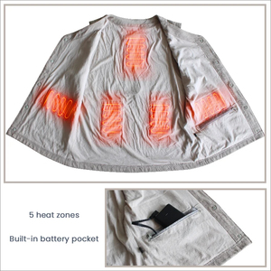 OEM <strong>Heated</strong> Vest Women Smart Controller With Lights Electric Warming <strong>Body</strong> <strong>Warmer</strong> White Cotton <strong>Ladies</strong> <strong>Heated</strong> Vest - Product Image 3