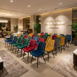 Chaise d'appoint <span class=keywords><strong>pour</strong></span> salle à manger, prix de gros, style nordique, dossier peint, pieds rembourrés, chaise de loisirs en velours <span class=keywords><strong>pour</strong></span> salle à manger - Product Image 3