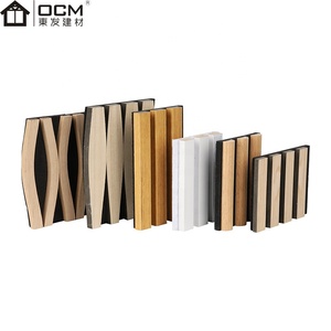 Pannello di parete acustica 600 * onda 600 per sala riunioni in poliestere fonoassorbente in bambù naturale <span class=keywords><strong>Bubos</strong></span> Cimena Hall - Product Image 2