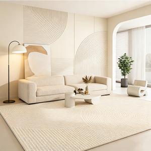 Alfombra Moderna Nórdica Beige de Lujo, Resistente a las Manchas, Lavable, <span class=keywords><strong>para</strong></span> Sala de Estar, Dormitorio, ODM OEM - Product Image 1