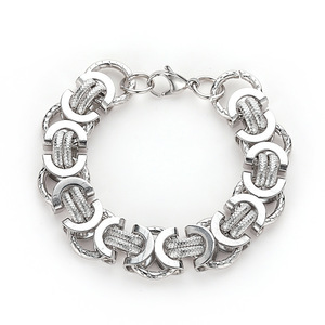 Bracelets à maillons épais pour hommes de styles variés : cubains, byzantins, en forme de blé et plus encore |   Style Hip Hop Punk, imperméable et antirouille - Product Image 5