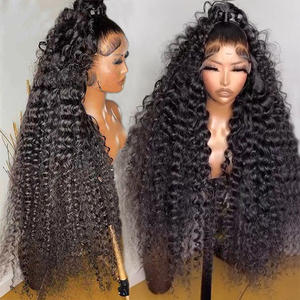 Cabello Remy virgen vietnamita crudo de 40 pulgadas HD encaje Burnese pelucas frontales rizadas sin pegamento pelucas frontales de encaje de cabello humano para mujer negra - Product Image 2