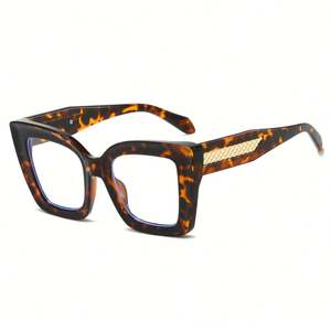 Lunettes de vue anti-lumière bleue surdimensionnées tendance 2025 avec logo personnalisé, montures carrées colorées de grande taille pour femmes - Product Image 4