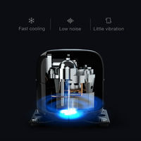 SICAO Home Bar Mini Acier Inoxydable Verre Boisson Vin Rouge Refroidisseur Armoire Réfrigérateur Réfrigérateur Bleu LED 2-22C °