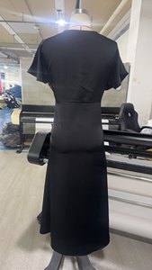 KAR & OT ZA 2025 primavera novità da donna abito <span class=keywords><strong>Midi</strong></span> a manica corta con scollo a V a trama satinata semplice 2330399 - Product Image 3