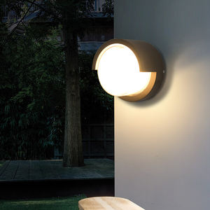 Venta al por mayor de forma redonda al aire libre jardín pared LED lámparas de aluminio redondo pared Sconce Light - Product Image 2