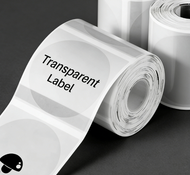 Self Adhesive Direct Thermal Craft Sticker Roll Clear Waterproof Transparent Round Thermal Labels