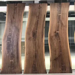 Ideal más diseño de restaurante de madera cuadrada de losa de borde vivo nogal madera cocina pared divisor de placa