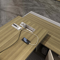 Bureau de direction ergonomique moderne LIWEI avec panneau design, extensible et durable, en bois, pour PDG, usage haut de gamme et luxueux
