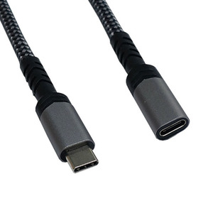 Cable de Extensión USB 3.1 Tipo C Macho a Hembra Gen2 5A 20G, Cable de Datos Trenzado de Nailon con Cable de Cobre Negro - Product Image 5