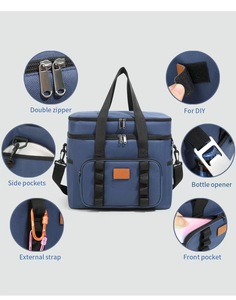 <span class=keywords><strong>Bolsa</strong></span> <span class=keywords><strong>Térmica</strong></span> Aislada para Senderismo <span class=keywords><strong>de</strong></span> 23L, Caja Fría Portátil, Impermeable con Cierre, Fácil <span class=keywords><strong>de</strong></span> Limpiar para Actividades al Aire Libre - Product Image 6
