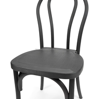 Chaise Thonet en résine noire à grain de bois de haute qualité pour hôtel, fête, événement, mariage