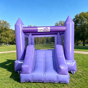 <span class=keywords><strong>Château</strong></span> Gonflable Violet en PVC avec Toboggan, Capacité 500kg pour 3-5 Personnes, Usage Commercial, Fête en Jardin - Product Image 6