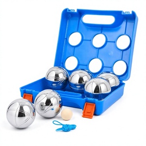 Ensemble <span class=keywords><strong>de</strong></span> boules <span class=keywords><strong>de</strong></span> <span class=keywords><strong>pétanque</strong></span> en acier au carbone électroplaqué avec étui en plastique pour <span class=keywords><strong>jeu</strong></span> familial en plein air, vente en gros - Product Image 1