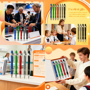 Pulpen Kustom Grosir Soft Touch Stylus Hadiah Promosi Iklan Personalisasi DIY Logo Anda Pulpen Promosi Bisnis Logam - Product Image 6