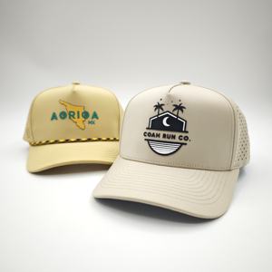 Gorra de Béisbol Deportiva Impermeable con Logotipo Personalizado, 5 Paneles, Parche de Goma, Perforaciones Cortadas con Láser, Cordón y Patrón de Puntos Ajustable - Product Image 6