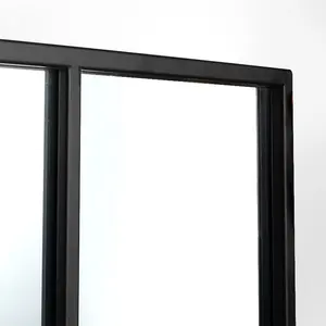 Large Rectangle Black Metal Frame Modern Home Decoration Window Wall Mirror