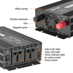 Inversor de Corriente para el Hogar SHiOUMAO, Inversor de Onda Sinusoidal Pura de 1000W 12V 220V, Inversor de CC a CA para Automóvil, Fuera de la Red - Product Image 3