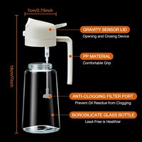 Bouteille Distributrice d'Huile en Verre de 450 ml avec Buse 2 en 1, Vaporisateur d'Huile d'Olive, Distributeur en Verre pour Ustensiles de Cuisine et Barbecue