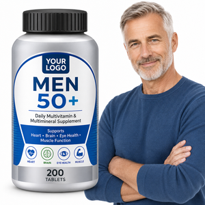 ODM ODM มัลติวิตามิน มัลติมิเนอรัล สำหรับผู้ชาย 50+ วัย 50 ปีขึ้นไป ชนิดเม็ด บำรุงหัวใจ สมอง สายตา กล้ามเนื้อ เสริมแร่ธาตุขั้นสูง อาหารเสริมสำหรับผู้ใหญ่ - Product Image 1