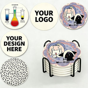 Custom logo Marble Heat Insulating <b>Mat</b> square Round Sublimation coaster Ceramic Blank Coasters For <b>bar</b> Beer drink Coffee - Product Image 6