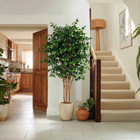 Vente en gros de plantes artificielles: arbre de banian réaliste, arbre de banian en plastique pour la maison, mariage, fête, décoration de jardin de haute qualité