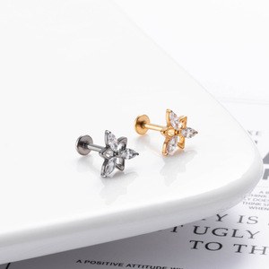 R. Đá Quý. Titan đẩy Pin unisex tragus labret đồ trang sức kim cương Lip piercing Stud - Product Image 3