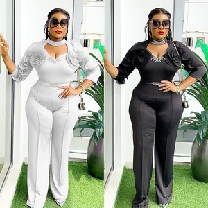 Vêtements africains pour femmes Été Automne 3/4 Manches Polyester Top Long Pant Matching Sets Outfits Dashiki African Clothing - Product Image 4