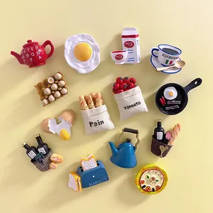 家居装饰食品冰箱磁铁鸡蛋/牛奶/咖啡/立体冰箱磁铁3d树脂冰箱磁铁