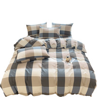 Parure de lit LAIYUE 100 % coton respirant et écologique, imprimée, avec housse de couette et drap plat, 3/4 pièces, motif floral, pour hôtel, chambre et maison