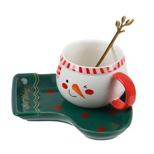 Tazas de Cerámica Navideñas con Forma de Muñeco de Nieve, Tazas de Café y Agua de Alta Gama - Product Image 1