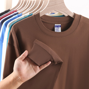 Produttore di <span class=keywords><strong>T</strong></span>-Shirt da esterno in cotone 100% Oversize invernale 260GSM Anti-deformazione polsini Anti-dissolvenza a manica lunga - Product Image 1