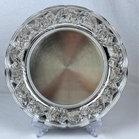 Plateau rond en plastique de style européen, assiette à dîner, export, mariage, fête, artisanat, plateau à fruits décoratif