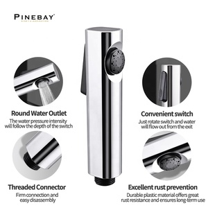 PINEBAY, высококачественный хромированный ручной набор для биде, настенная Душевая система, перезаряжаемый, из пластика, ABS <span class=keywords><strong>Shattaf</strong></span> - Product Image 3