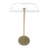 Pupitre en plexiglas transparent avec support en acier, design moderne, mobilier de théâtre pour l'école et l'église en extérieur