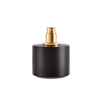 Couleur noir mat forme ronde 30ml 50ml 100ml pompe pulvérisateur bouteille en verre fine atomiseur bouteille avec bouchon