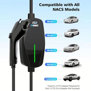 เครื่องชาร์จ Evdance ระดับ2 EV 3.84KW 16A แบบพกพาที่ชาร์จยานพาหนะไฟฟ้าพร้อมสาย25ft กลางแจ้งสถานีชาร์จรถยนต์ - Product Image 6